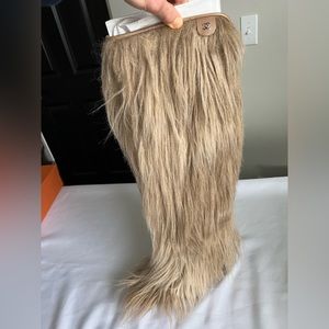 Chanel Runway Lucite Fantasy Fur Boots size 38